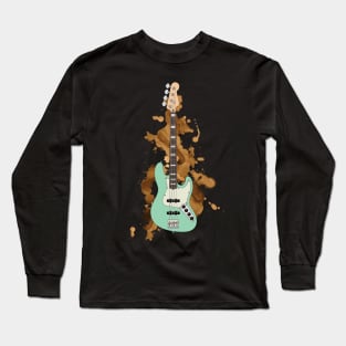 J-style Bass Guitar Surf Green Color Long Sleeve T-Shirt